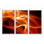 Orange abstrait vagues fractales abstraites - ensemble d'art mural encadré abstrait de 3-347005161-375617295