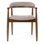 Cohen - Chaise de salle à manger en tissu brun clair de style Mid-Century moderne et noyer