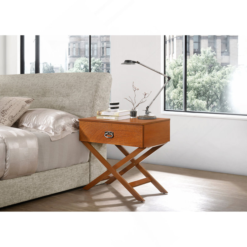 Elegant Oak Contemporary Nightstand