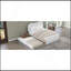 Lit plateforme tapissier avec pieds de support en bois et lit gigogne simple, blanc-2129171802