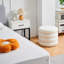 Repose-pieds rond avec rangement, tabouret Sherpa moderne, tabouret de coiffeuse Teddy avec plateau rabattable-551485532