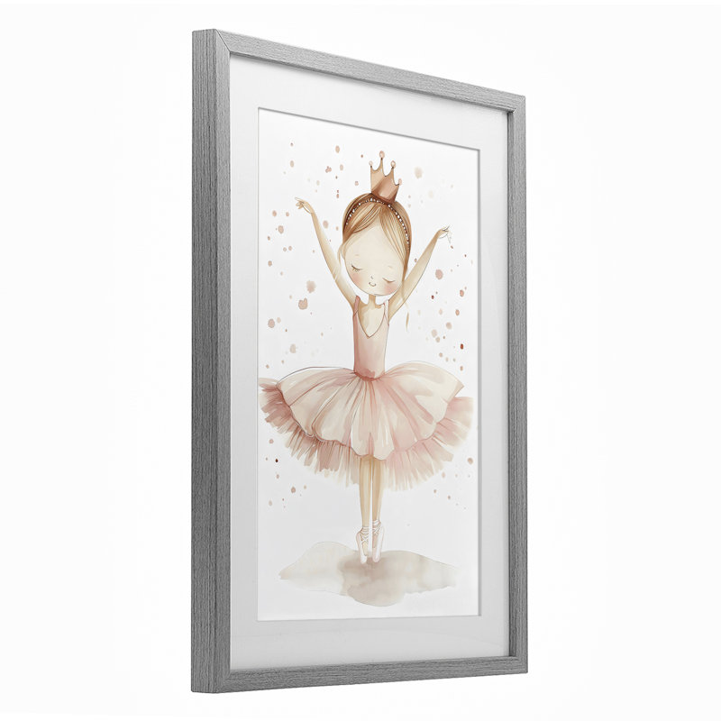 «Sweet Pink Tutu», reproduction encadrée sous verre, design by Creative Studio, Cadre de ferme gris, H 20 po x l 14 po