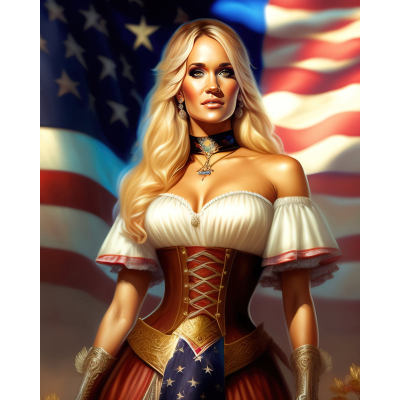 «Country Music Carrie Underwood» par Stephen Chambers - photographie sur toile tendue, H 36 po x l 32 po x P 1,5 po