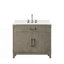 36 po X P 22 po Ensemble de meuble-lavabo simple D avec comptoir en quartz blanc et robinet-532936177-532936183