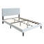 Lit moderne grand avec tête de lit en lin, pas de sommier, assemblage facile, structure de sommier en tissu gris, structure en lattes de bois, gris, limite de poids de 600 lb-1516377009-1516377020