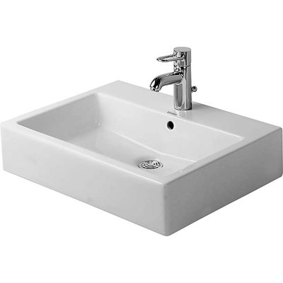 Lavabo de salle de bain rectangulaire rectangulaire en céramique avec trop-plein Vero