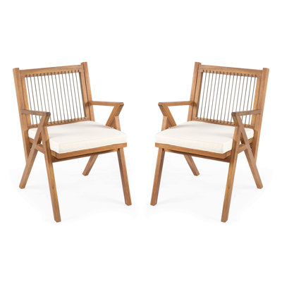 Chaise de patio avec coussin (ensemble de 2)