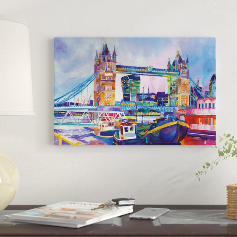 «Sunset In London II» par Maja Wronska, impression sur toile, H 26 po x l 40 po x P 1,5 po, Toile tendue, Pas de tapis