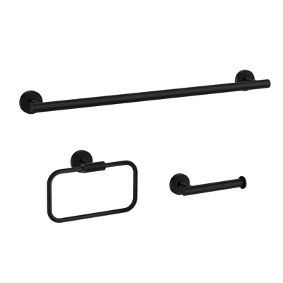 Lume Matte Black 3 pieces Decorative Bathroom Hardware sets