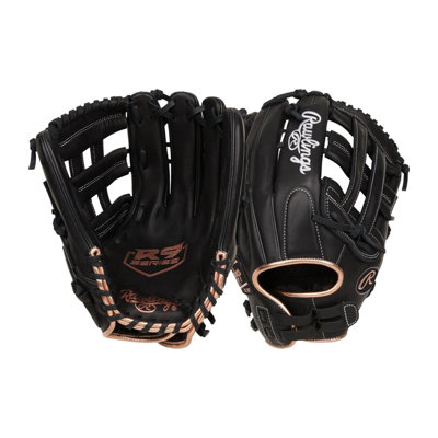 Rawlings R9 Series Outfield Fastpitch Softball RHT Glove, Size 13-Inch, Black