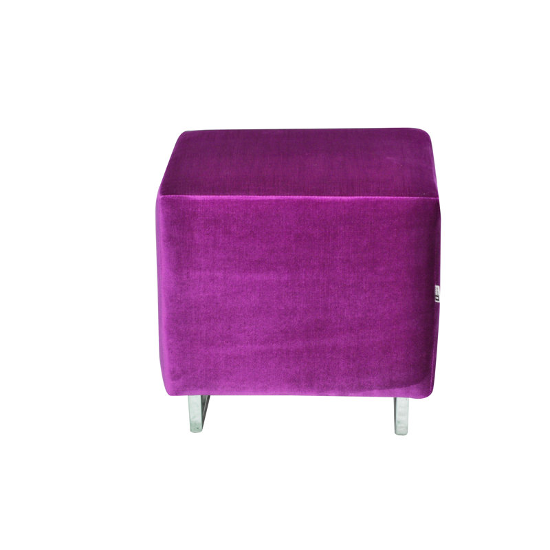 Modern 40cm Wide Square Ottoman, Amaranth