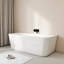 Baignoire autoportante en acrylique HIGEINE de 55 po, baignoire profonde, baignoire dos à mur moderne avec drain central et trop-plein intégrés-135939197