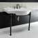 Ceramic Rectangular Console Bathroom Sink with Overflow