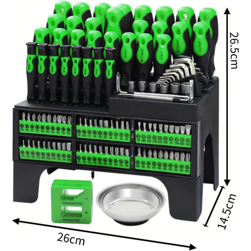 118pcs Tool Screwdriver Set with Plastic Racking for Home Repair DIY Craft