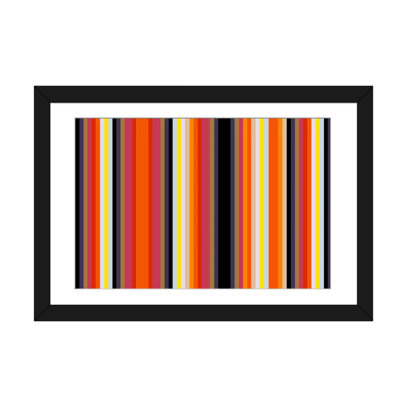 Falsterbo rayé brûlant Rassbery - reproduction sur toile, H 24 po x l 32 po x P 1 po, Papier avec cadre noir, Blanc