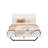Queen Size Upholstered Bed Frame, Pu Leather Platform Bed With Wave-Like Curve Design And Trapezoidal-Shaped Leg, No Box Spring Needed, White-981056794-981056796