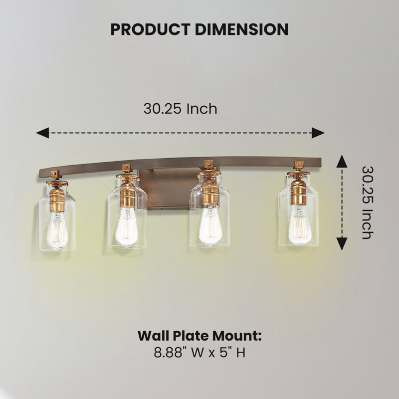 Éclairage pour salle de bain 4 lumières à DEL Batu
