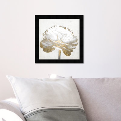 Gold And Light Floral " Gold And Light Floral II White " by Oliver Gal Painting Print