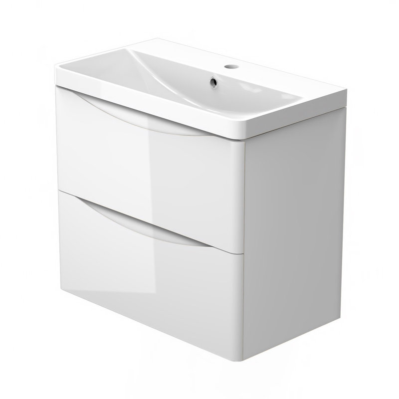 590mm Single Bathroom Vanity with Integrated Resin Basin