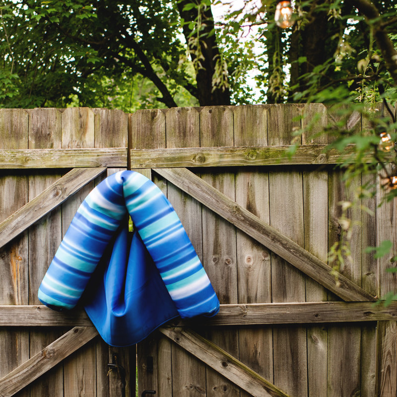 Big Joe Noodle Sling Pool Float, Blue Ligo Blurred Stripe, 8" H x 40.5" W x 24" D