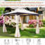 Pavillon de jardin extérieur avec filet et rideaux