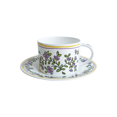 H. Forget Me Not Bone China Teacup and Saucer