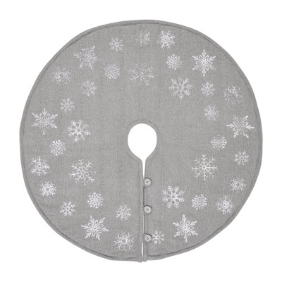 Yuletide Burlap Cotton Tree Skirt