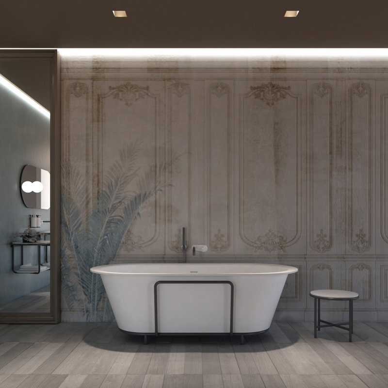 Baignoire de trempage autoportante à surface solide 70,87 po x 35,43 po Cortlandt