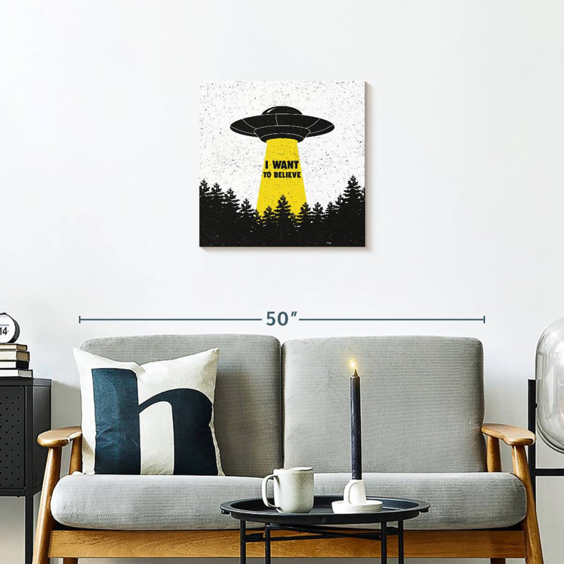 Kelan I Want To Believe UFO, H 20 po x l 20 po