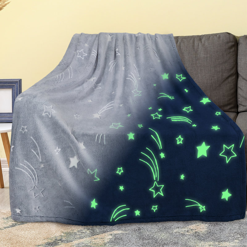 Glow in the Dark Shooting Star Fleece Blanket for Kids