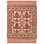 Tapis unique en laine noué à la main rouge tadjik des années 2010 de 4 pi 2 po x 6 pi Riya