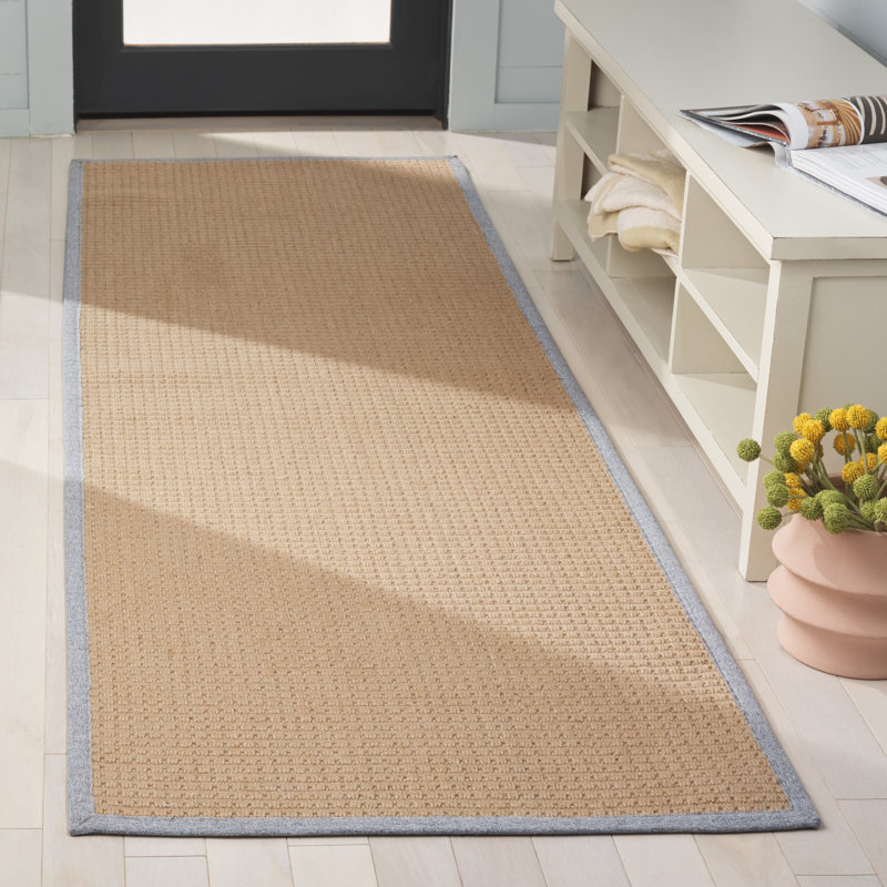 Natural Fibre 144 Area Rug In Maize / Brown, Runner 2'6" x 8'