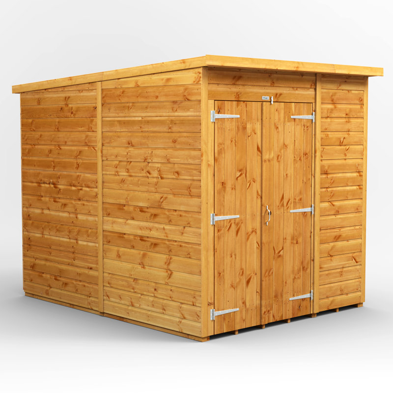 Powersheds 6 x 8ft Timber Tongue & Groove Windowless Pent Garden Shed Double Doors