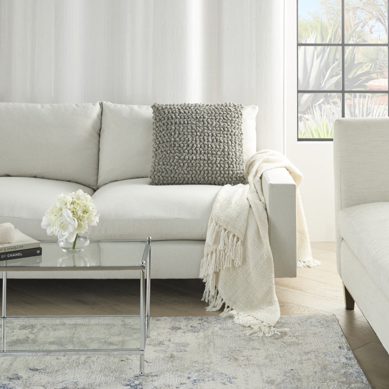 Coussin décoratif à nœuds, Gris clair