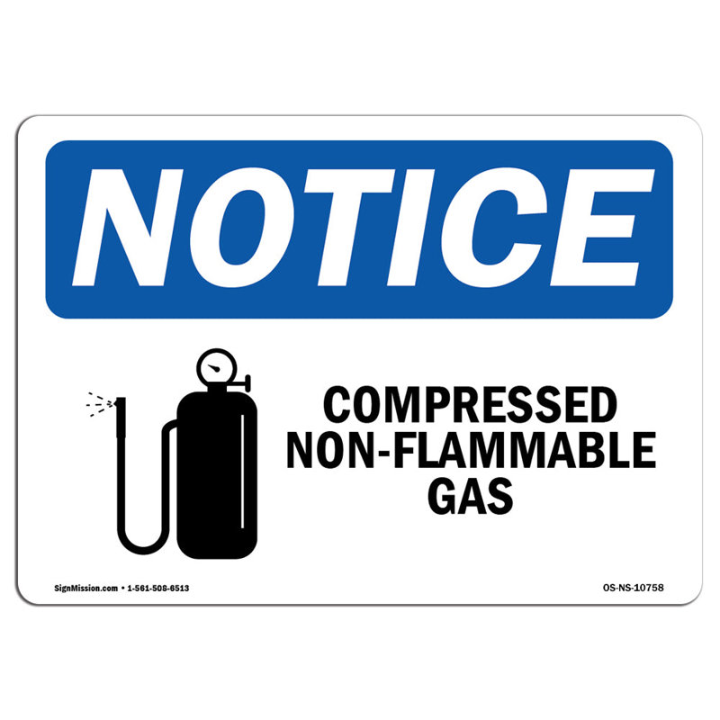 Enseigne à gaz comprimé ininflammable, H 18 po x l 24 po x P 0,1 po