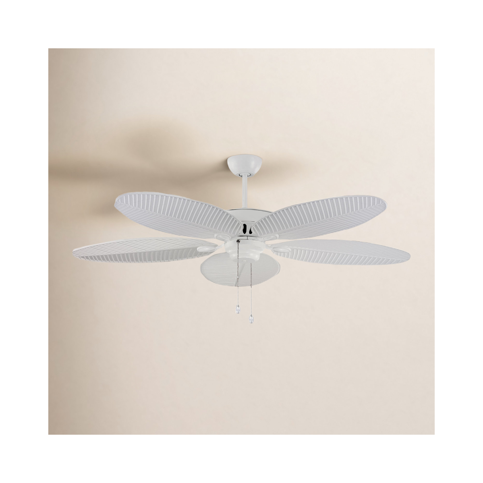 52'' 5 Blade Ceiling Fan, White with White Blades