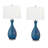 Balsamo 30" Light Blue and Dark Blue Table Lamp with USB Port