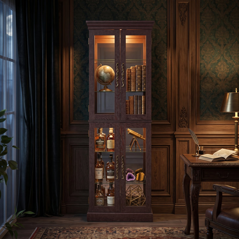 Vitrine éclairée en chêne cerisier, Cerisier