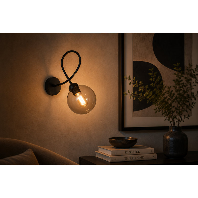 Armed Sconce, Grey/Smoky