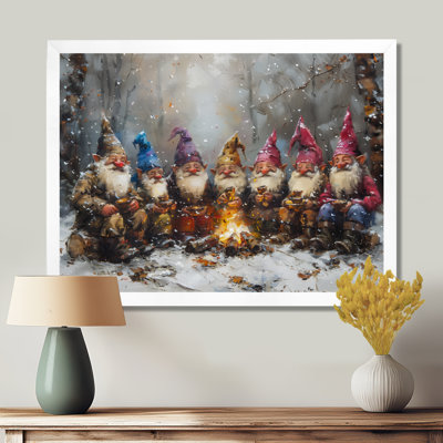 Reproduction d'art gnome rose rose jaune