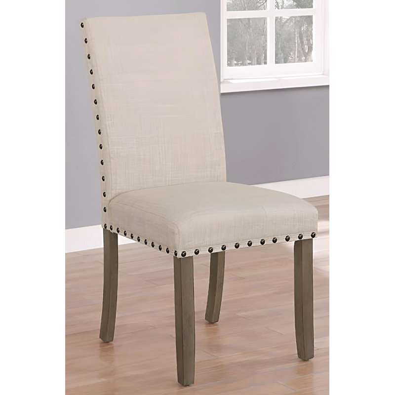 Chaise rembourrée en lin Meinhardt
