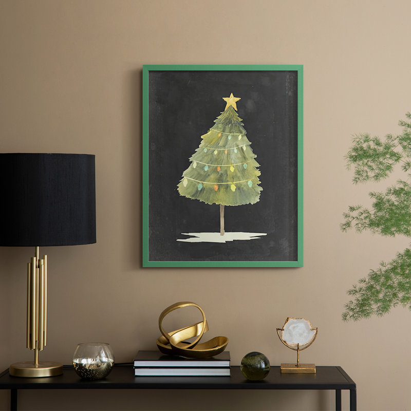«Christmas Glow I», reproduction encadrée - bois massif, H 11 po x l 9 po, Vert