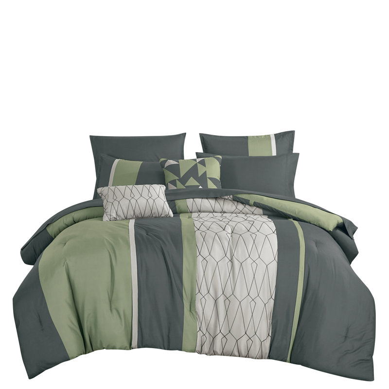 Ensemble complet de lit dans un sac 9 pièces Adama Luxury, Grand édredon et 8 pièces supplémentaires
