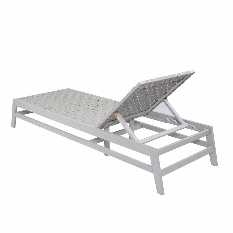 Chaise longue d'extérieur en corde, Gris