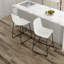 Ensemble de 2 tabourets de bar en polyuréthane de style minimaliste moderne - blanc, convenant à la cuisine, au bar et à la maison moderne, avec des dimensions de produit de 17,7 x 14,5 x 37 pouces.-1440167310