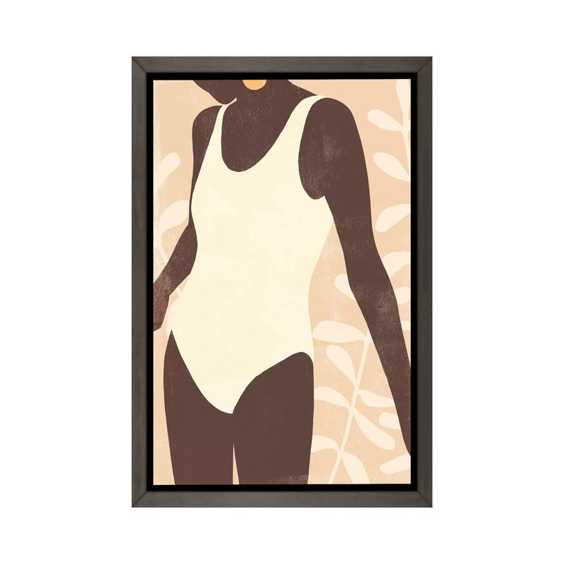 «Sunbather III», reproduction d'art, Cadre en bois rustique foncé, H 60 po x l 40po x P 1,5 po