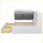Lit plateforme simple en bois de pin avec tête de lit, tablettes et amp; 2 tiroirs - blanc, aucun sommier nécessaire-1329644341