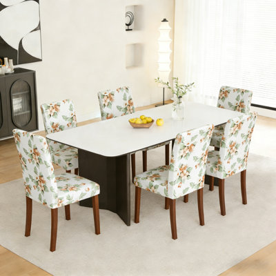 Chair Covers, Dining Chair Slipcovers, Stretch Seat Protector, Set Of 6