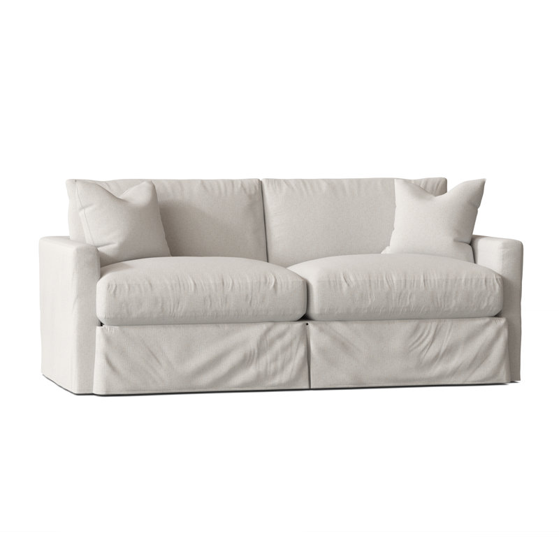 Hartig 84'' Slipcovered Sofa, Indy Cream Performance