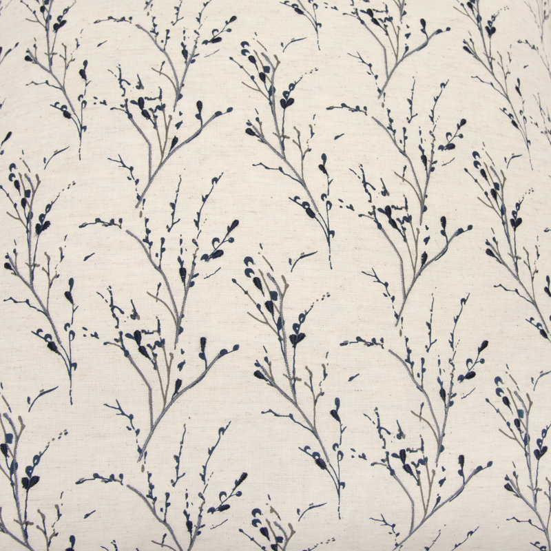  Square Cotton Pillow Cover and Insert, Natural/Blue